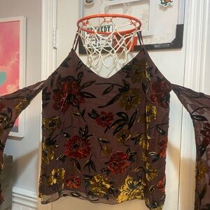 Amanda Uprichard Floral Sheer Blouse - Red, Yellow, Black